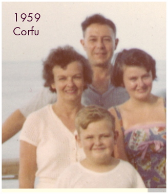 The Shaw family on the SS Corfu in 1959