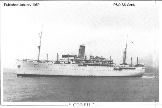 1959 image of SS Corfu at sea
