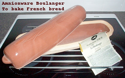sample of amnionware clayware - boulanger to make French bread, made by Guy-Stefan Romano