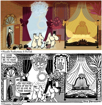 image of Moomin four strip cartoon and 2014 movie
