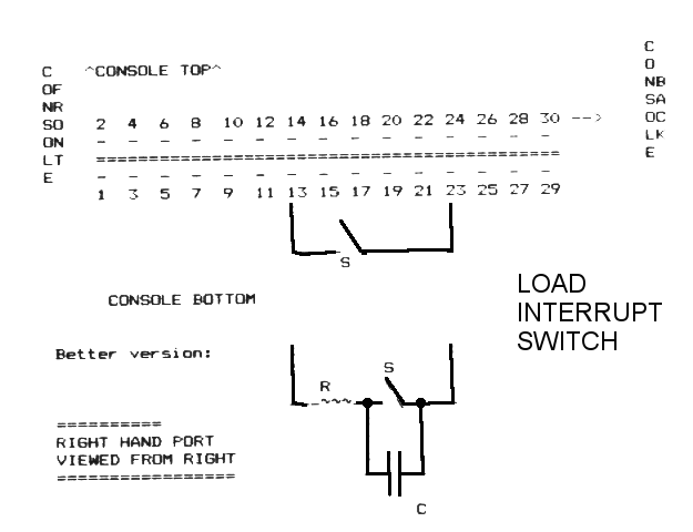 load interrupt switch circuit board for ti99/4a