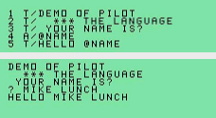 screen shot of language Pilot