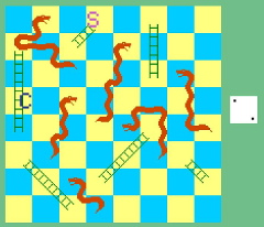 screen shot from game Snakes and Ladders